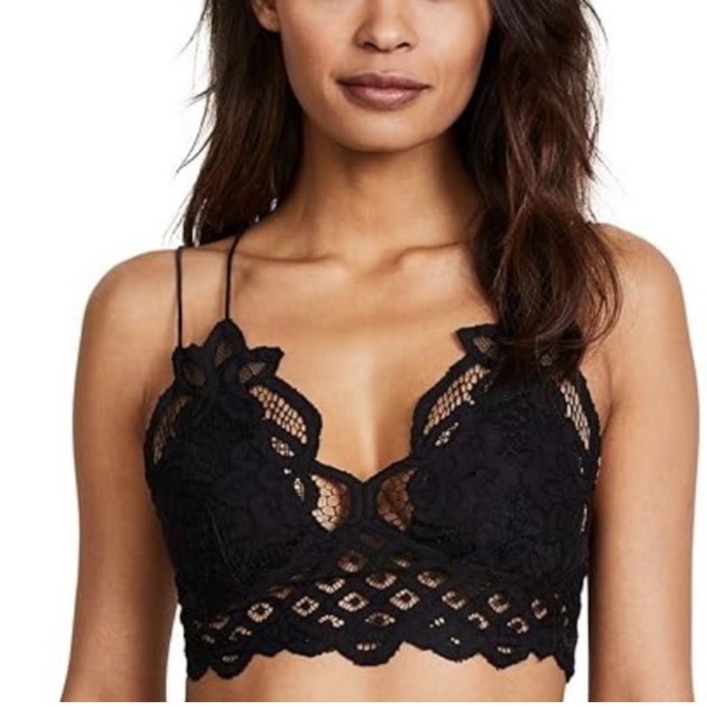 Free People One Elegant Black Lace Bandeau size L